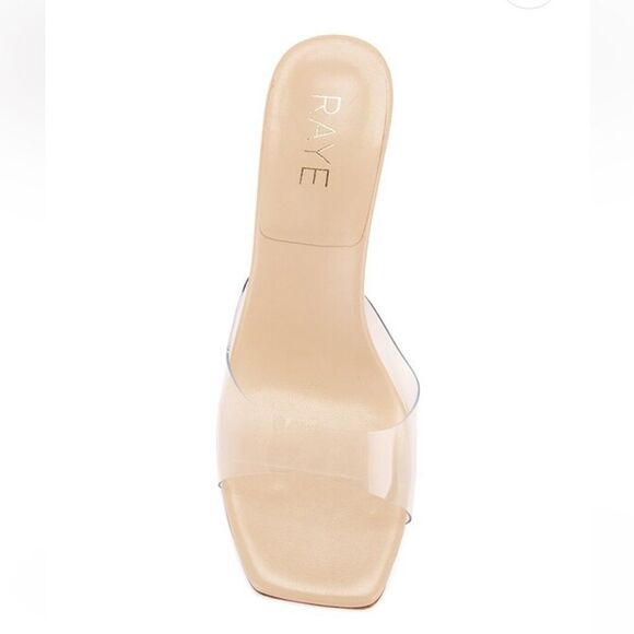 RAYE Julietta Mules in Natural shoes high heels clear PVC Revolve As Is 9 - Picture 4 of 13